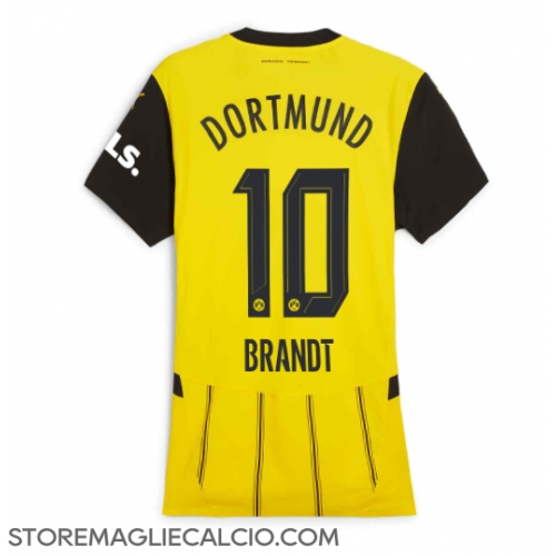 Borussia Dortmund Julian Brandt #10 Maglia Gara Casa Repliche 2024-25 Donna Maniche Corte Borussia Dortmund Julian Brandt #10 Maglia Gara Casa Repliche 2024-25 Donna Maniche Corte